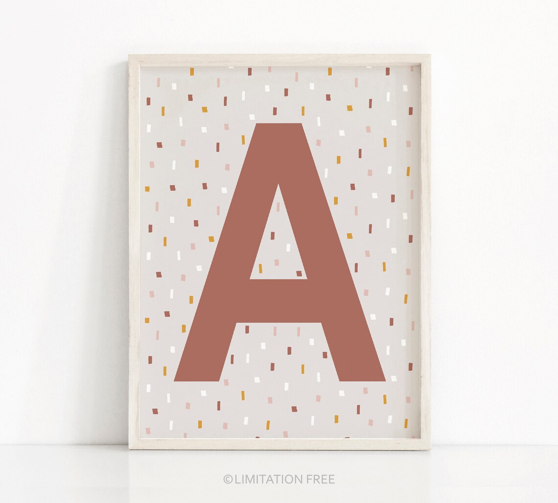 Custom Nursery Letter Art Print for Kids Rooms