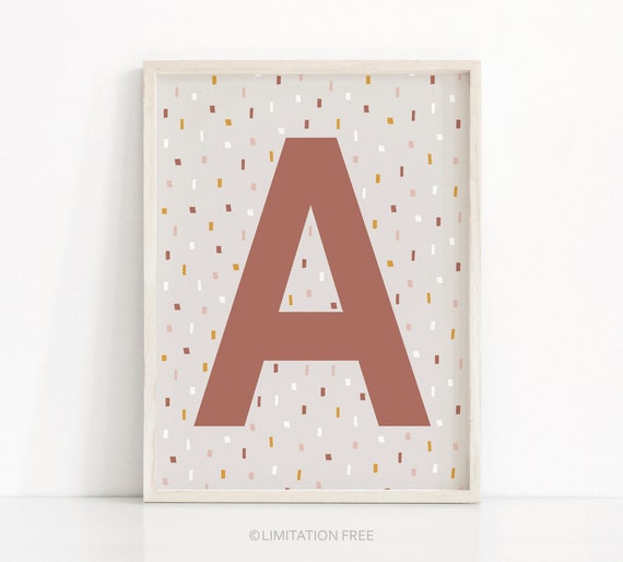 Custom Nursery Letter Art Print for Kids Rooms