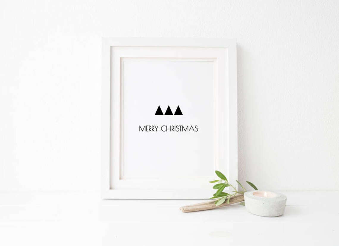 Scandinavian Christmas Decor, Minimalist Art Print