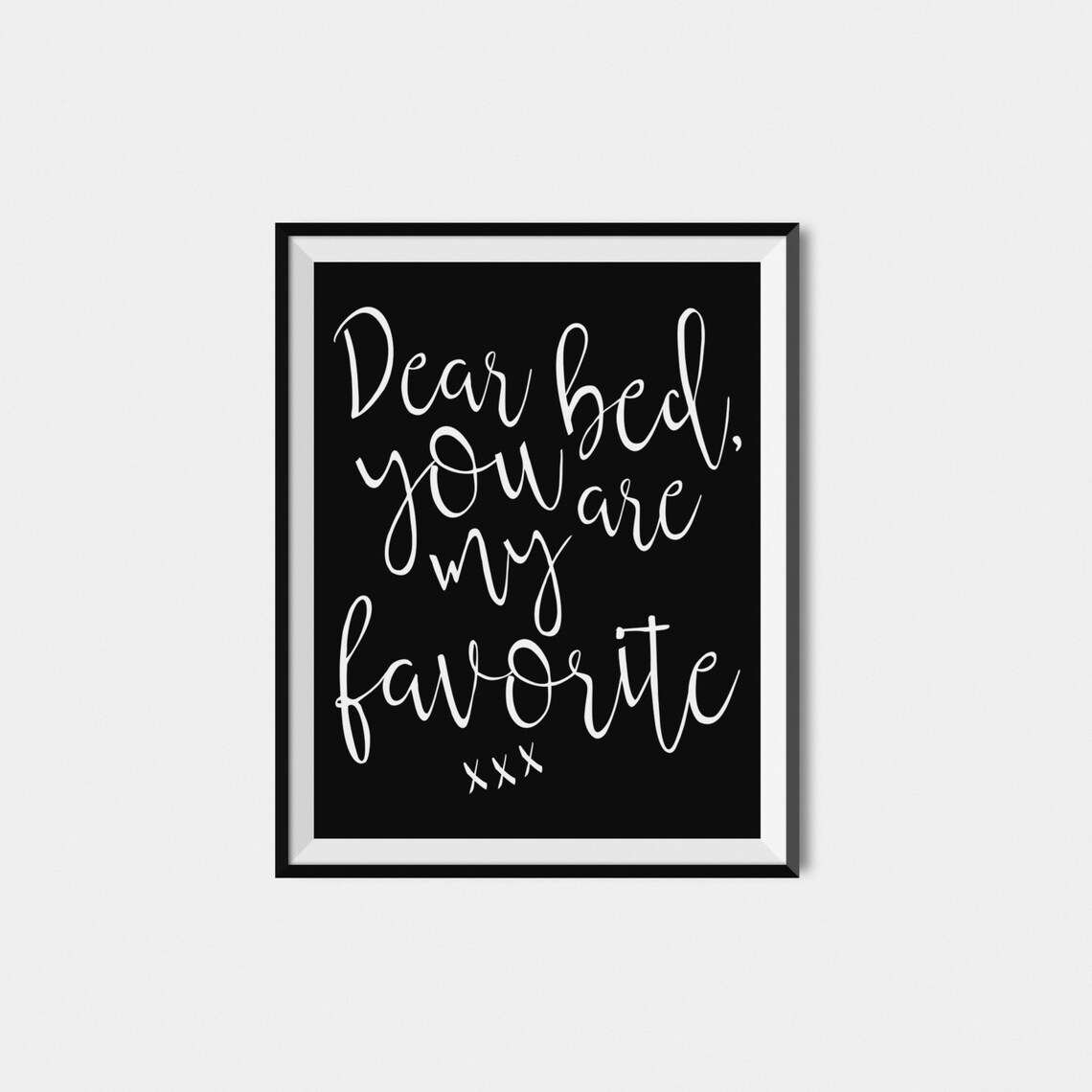 Bedroom Typography Print, Black and White Wall Art - Image 2