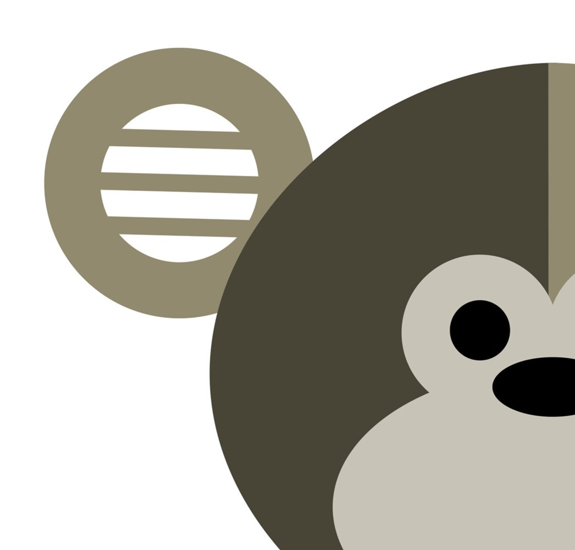 Monkey Kids Jungle Nursery Decor Wall Art Print - Image 3