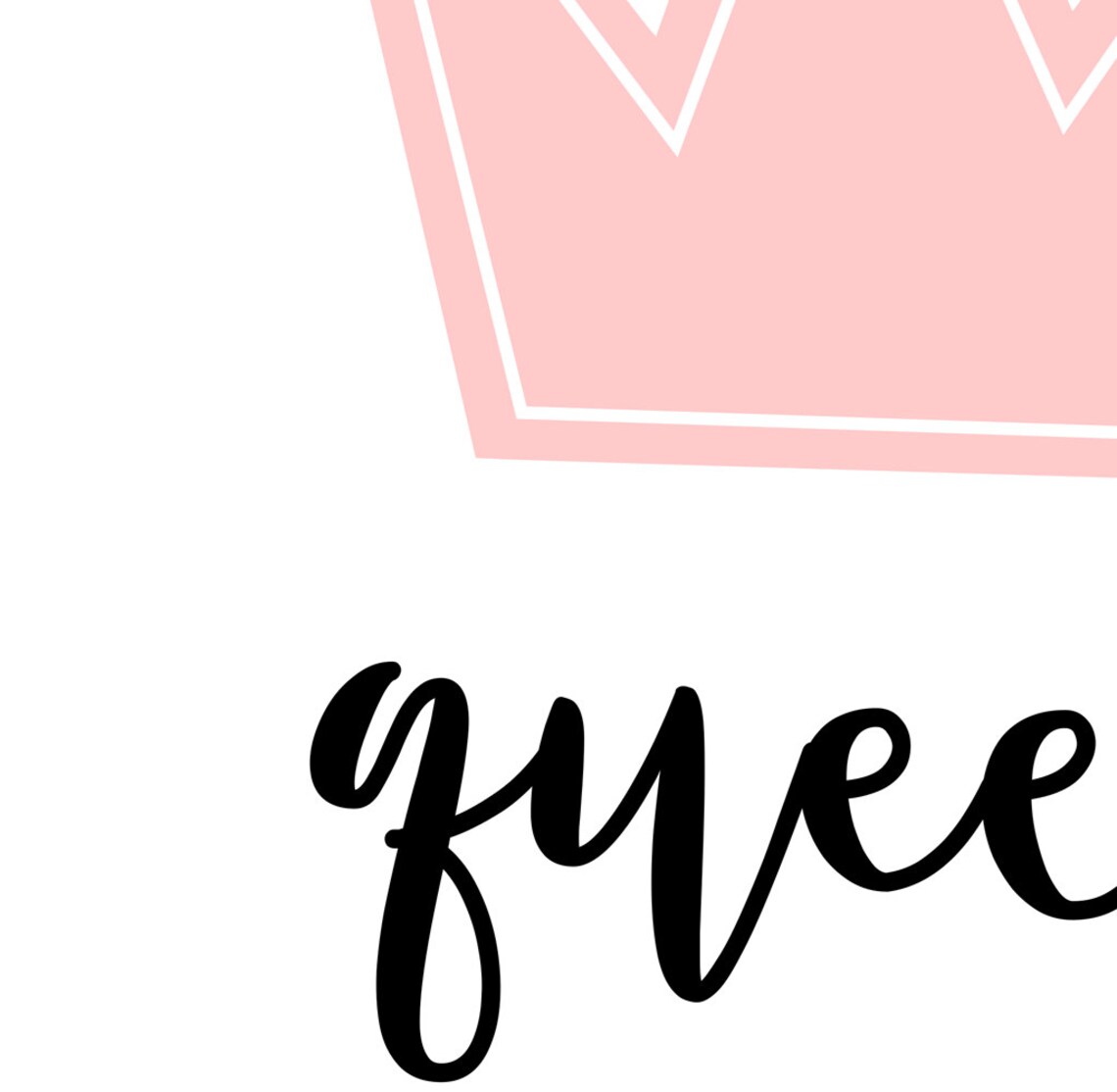 Queen Of Cuteness Pink Crown Girls Nursery Room Wall Art Print - Image 3