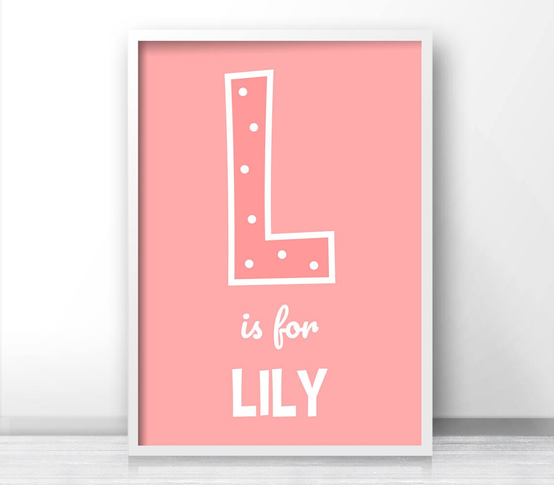 Personalized Nursery Name Art Print, Kids Monogram - Image 4