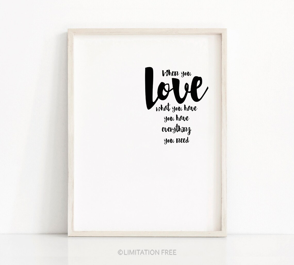 Instant Art Typography Quote Print, Minimalist