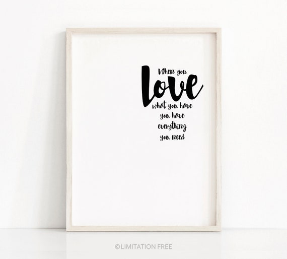 Instant Art Typography Quote Print, Minimalist