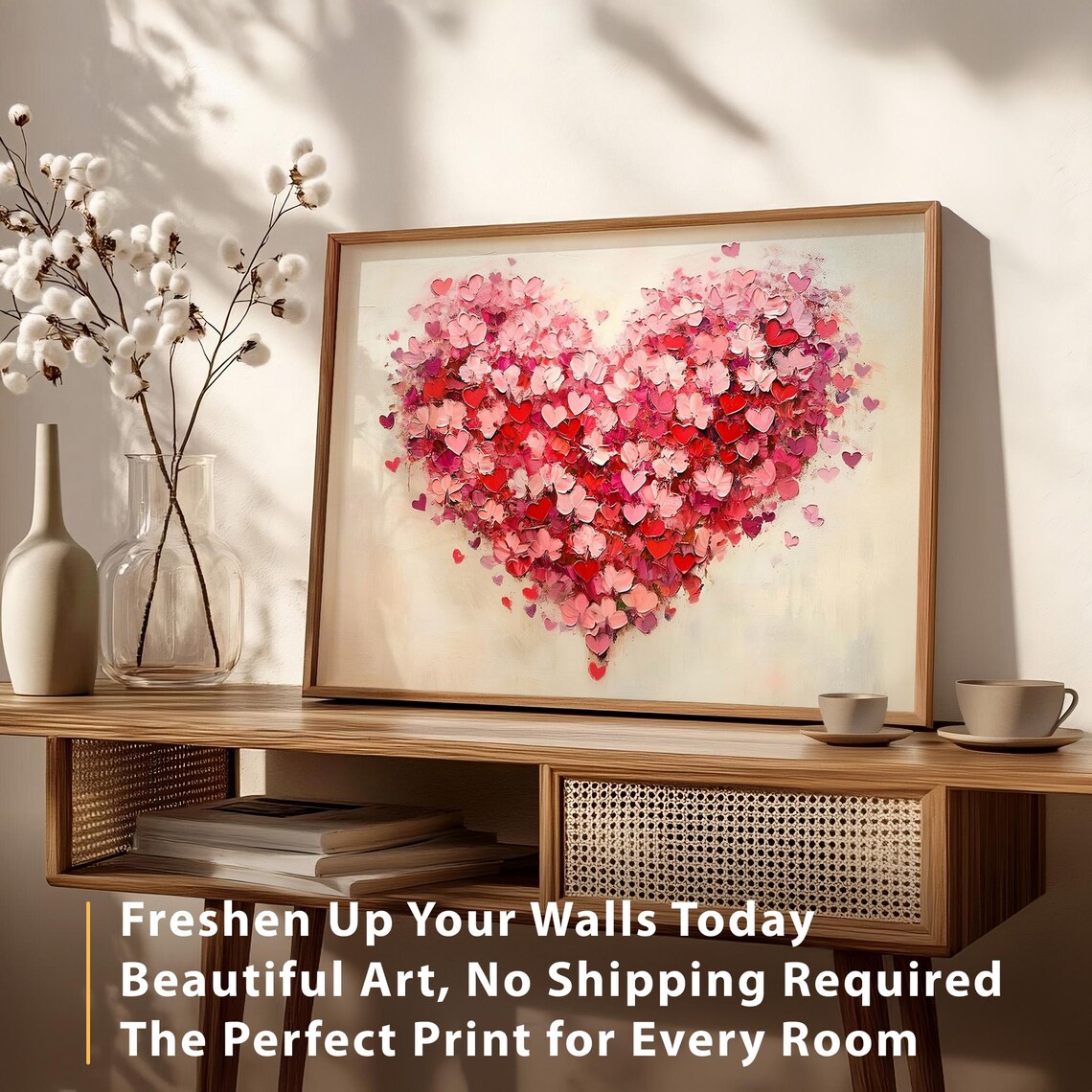 Vintage Valentines Day Heart Wall Art Print - Image 3