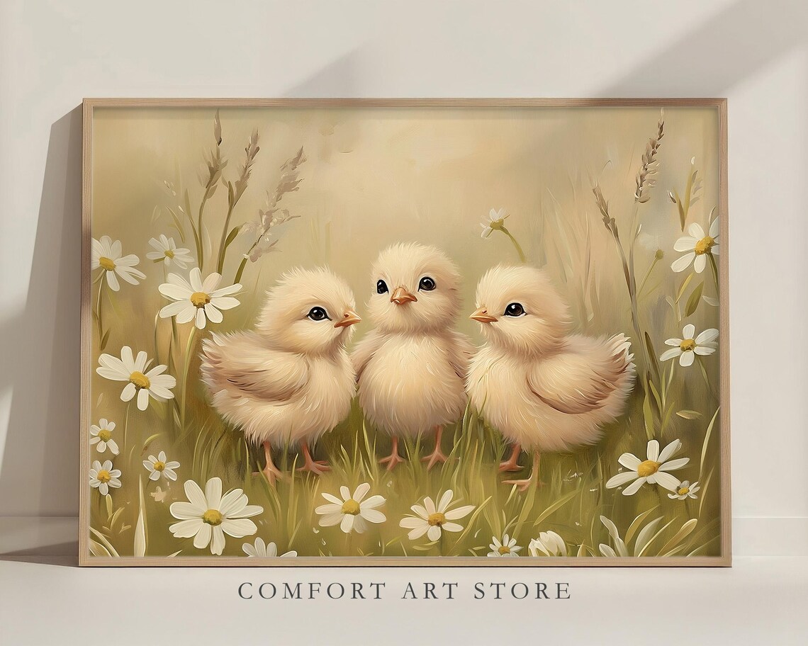 Easter Baby Chicks, Vintage Spring Nursery Decor - Image 2