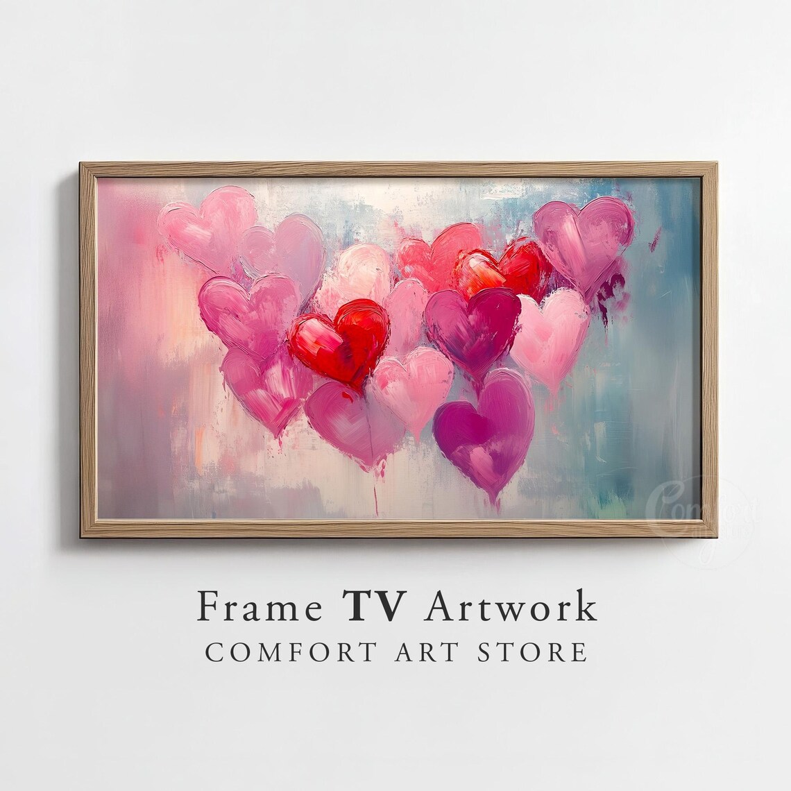 Valentines Day Heart Frame TV Art, Vintage Gift
