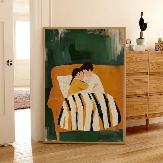 Abstract People Romantic Couple Art Print