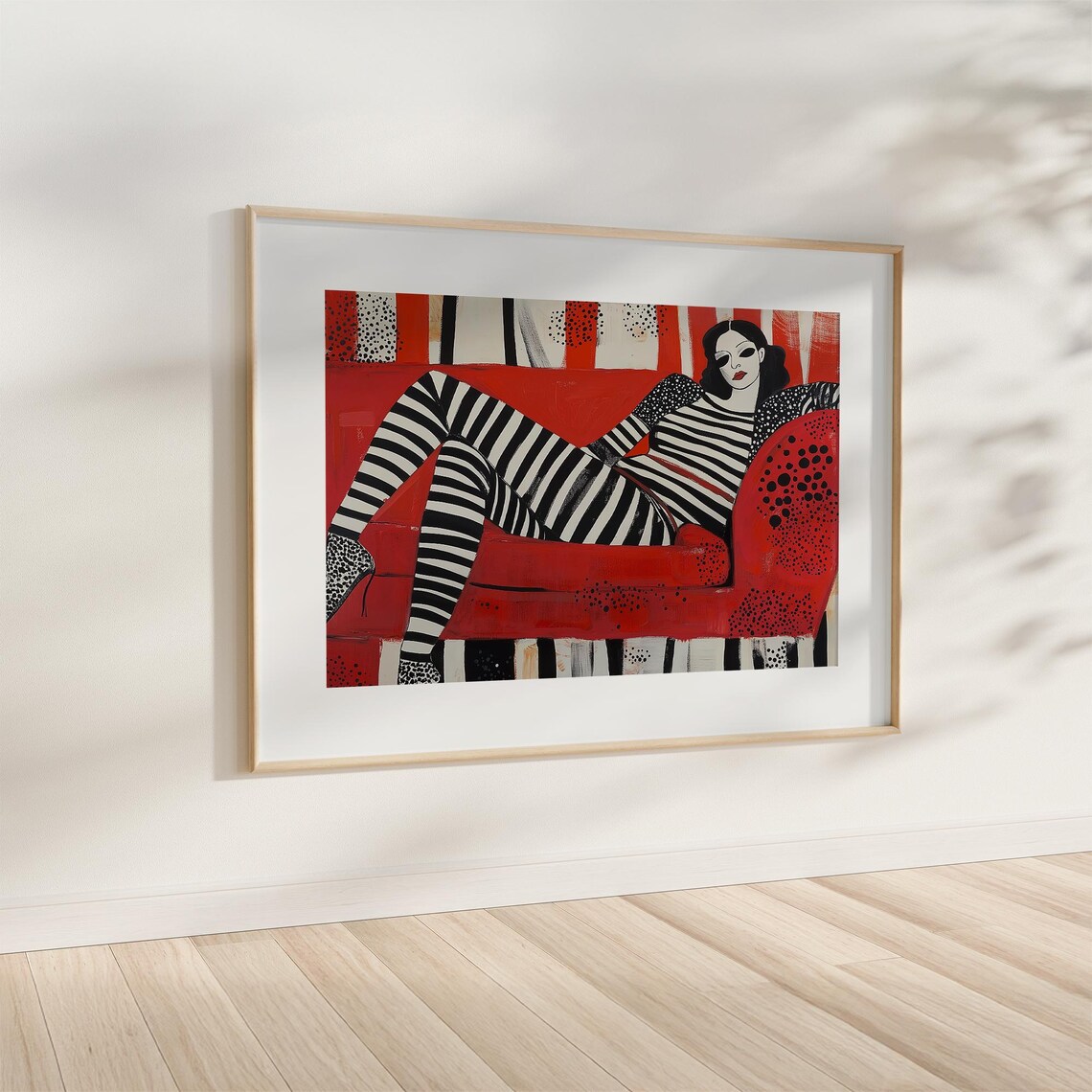 Woman Relaxing on Couch, Contemporary Abstract Artwork - Image 4