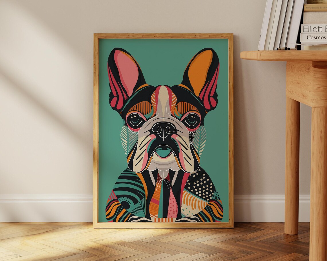 Abstract French Bulldog Portrait, Contemporary Art Print - Image 2