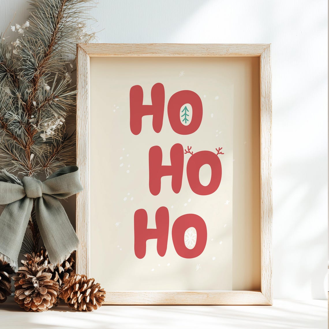 Ho Ho Ho Playful Christmas Typography Festive Red Letters Poster