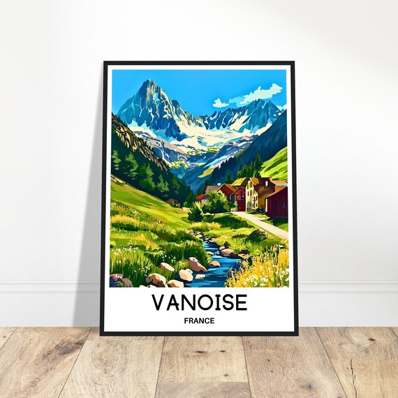 Vanoise Travel Print Poster French Art France Lover Gift Wall Hanging Home Office Desk Room Decor Illustration