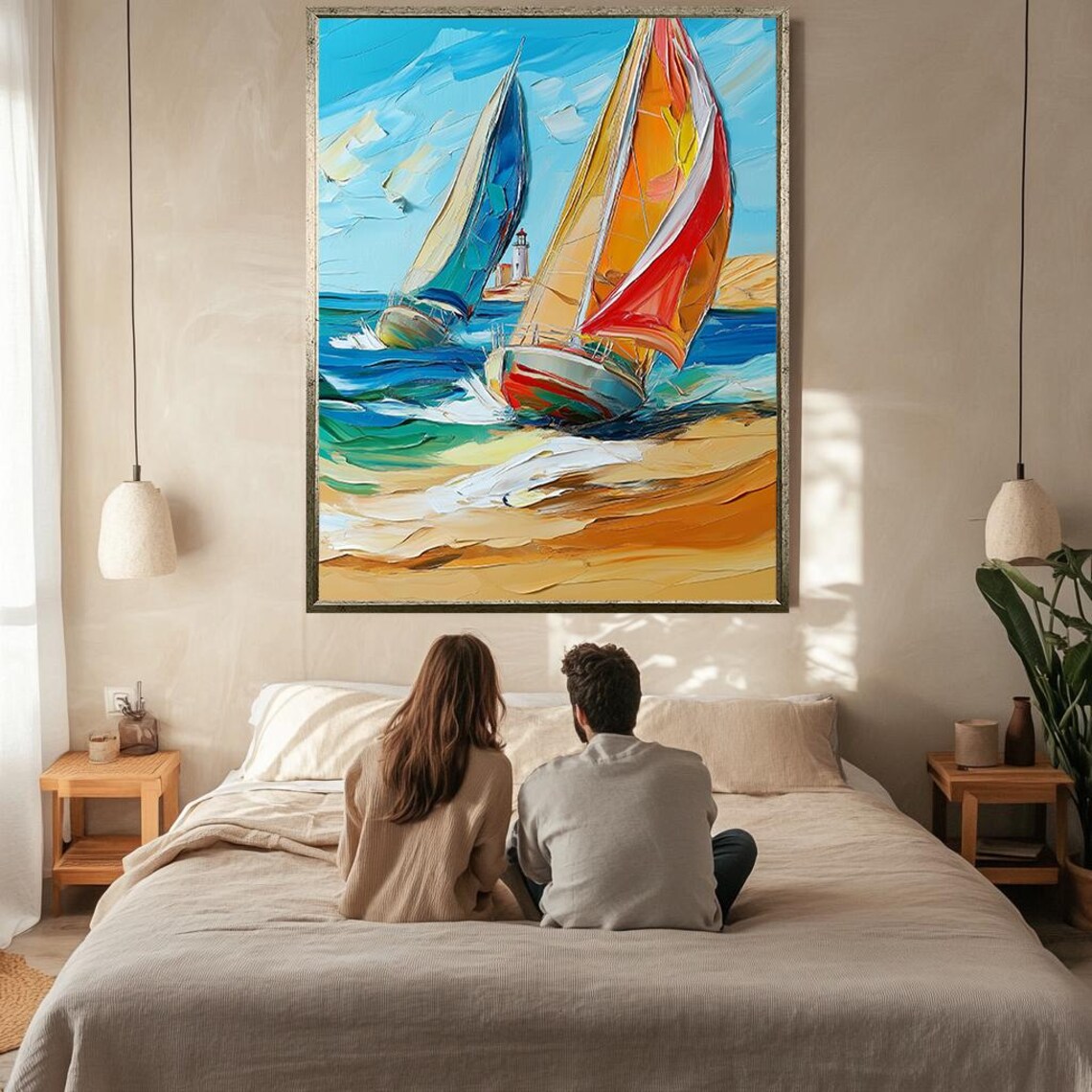 Colorful Sailing Boats Wall Art Vibrant Nautical Decor For Coastal Homes - Image 2