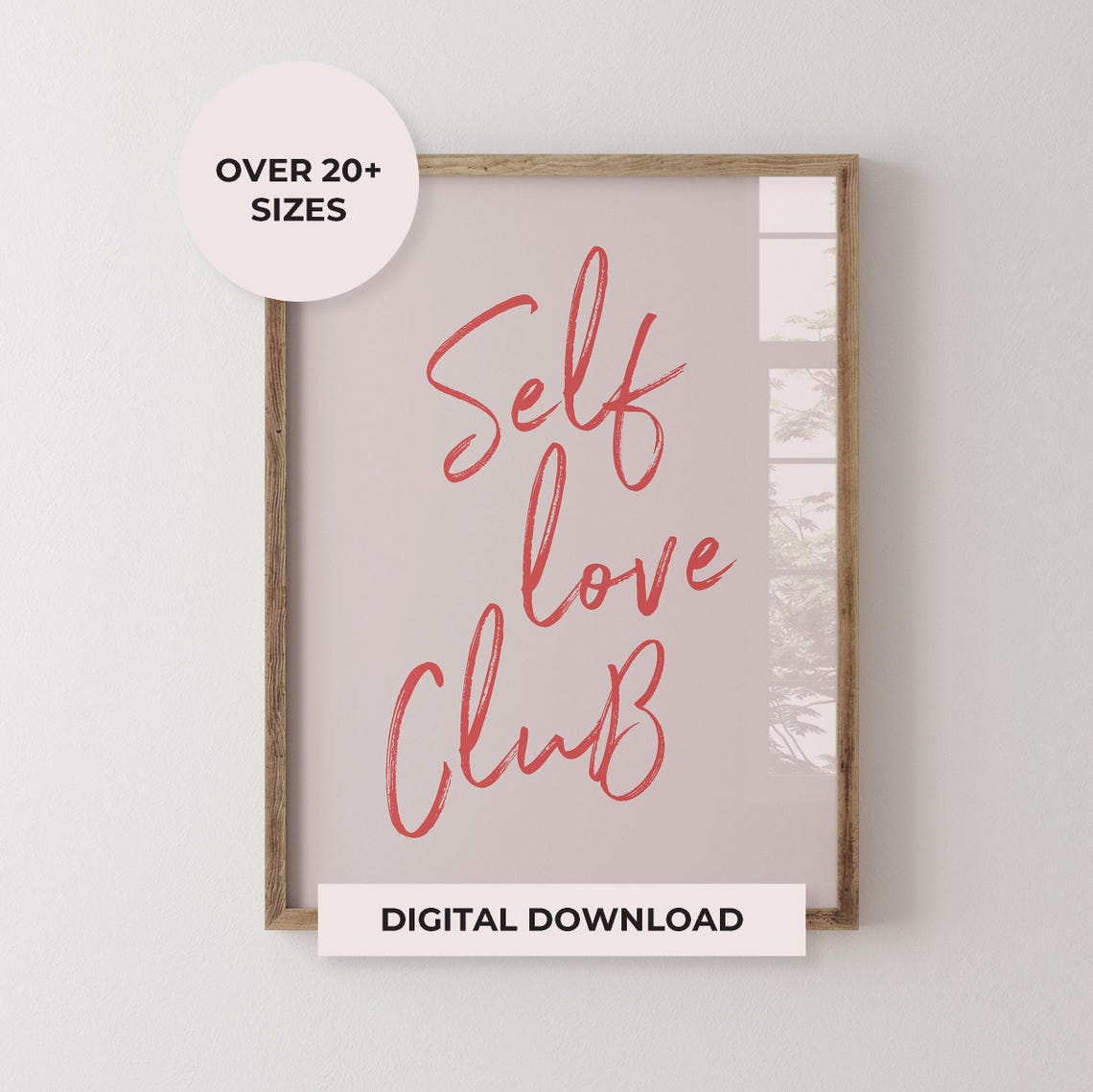 Self Love Club Blush Pink Brush Script Typography Quote Poster - Image 4