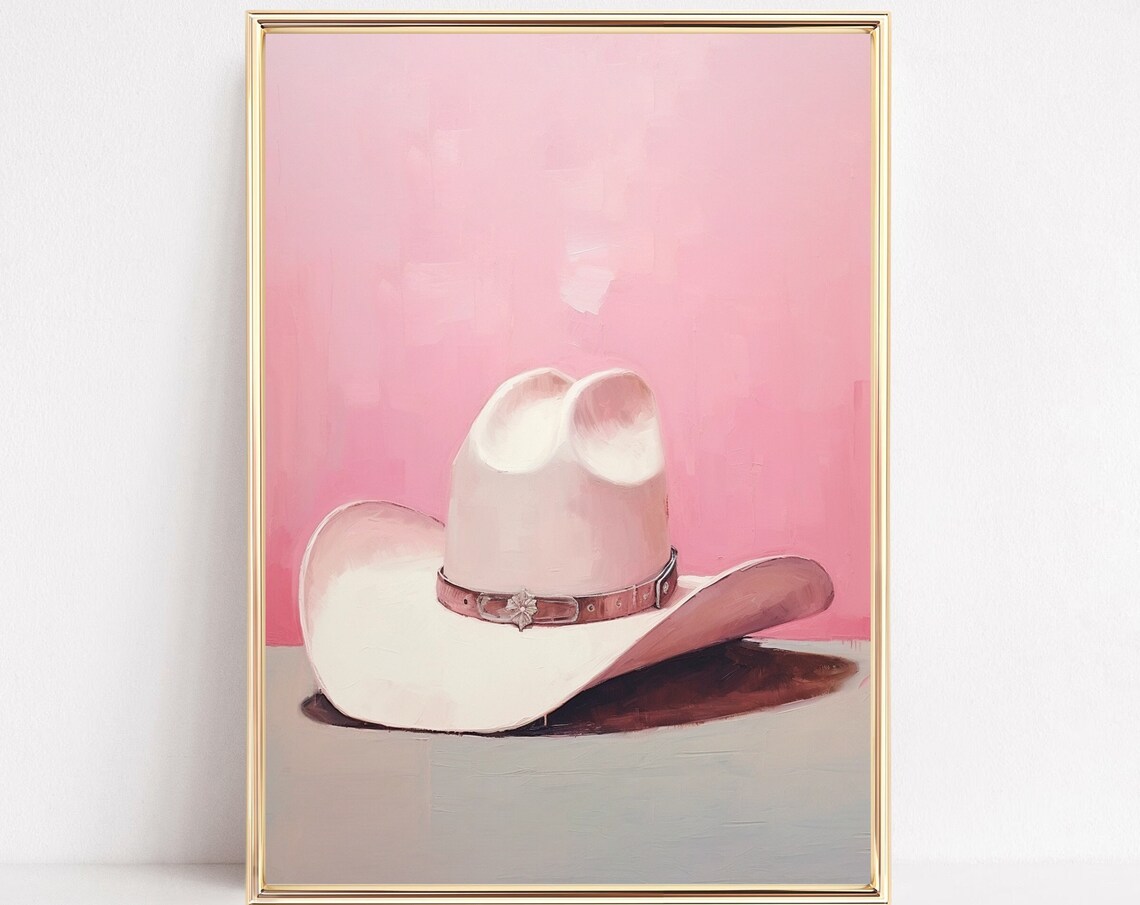Pastel Cowboy Hat Print, Western Cowgirl Decor