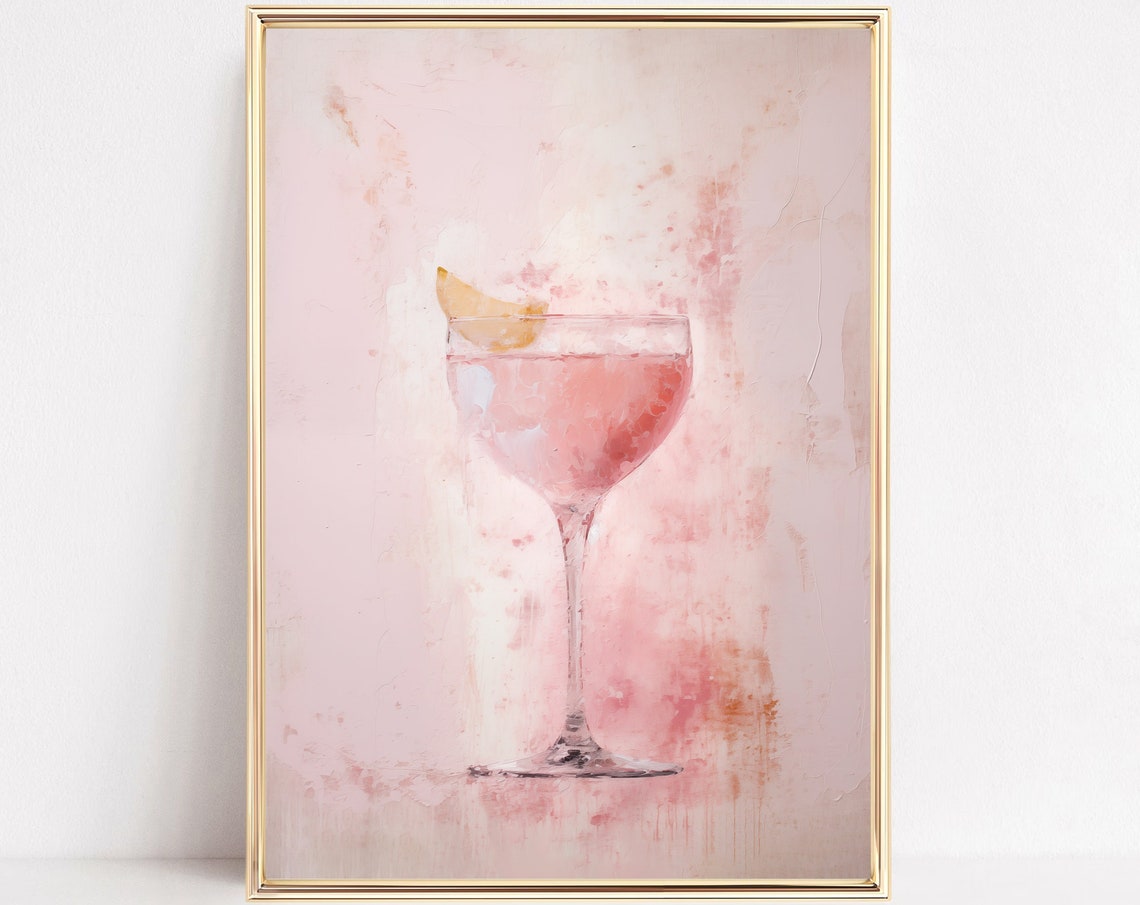Blush Pink Cocktail In Coupe Glass With Citrus Garnish Poster