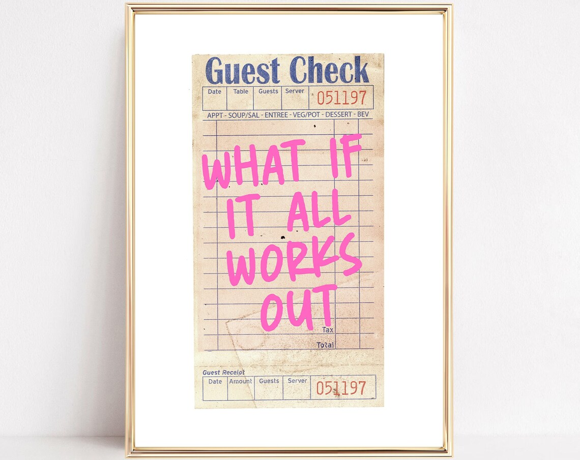 What If It All Works Out Quote Poster, Boho Pink