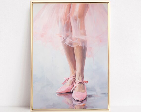 Pink Ballet Slippers Ballerina Legs Blush Dance Dreamy Art Poster