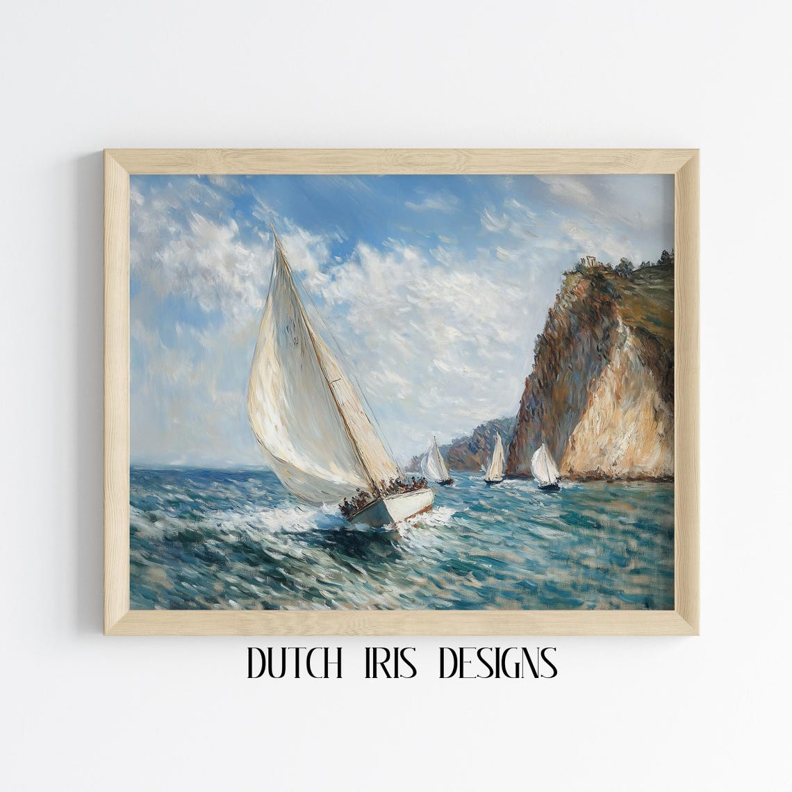 Impressionist Sailing Boat Coastal Breeze Ocean Painting Poster