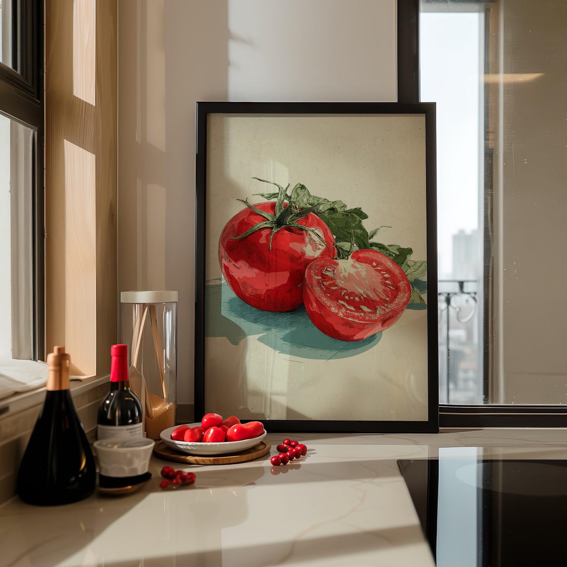 Vintage Kitchen Tomato Hand Drawn Food Illustration Wall Poster - Image 3