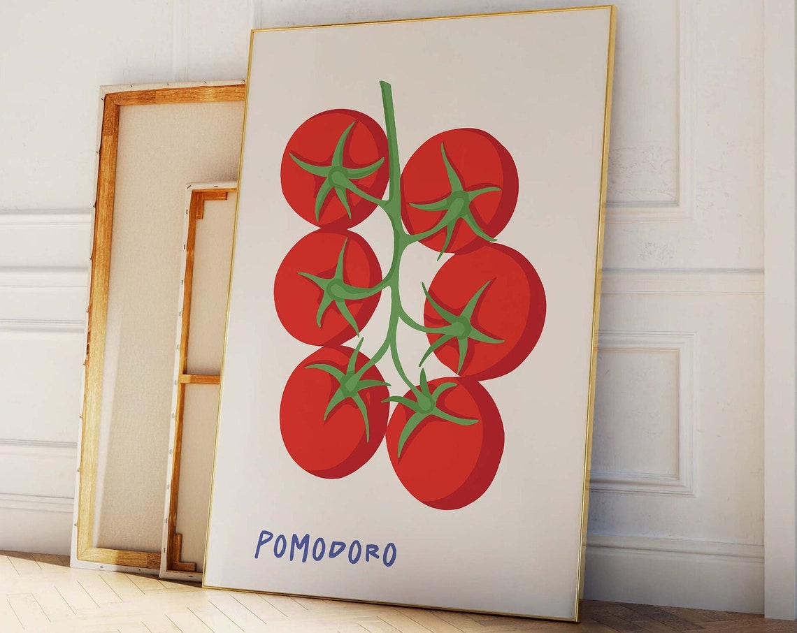 Tomato Print Art Pomodoro Tomato Wall Art Italian Kitchen Art Print Cute Trendy Wall Art
