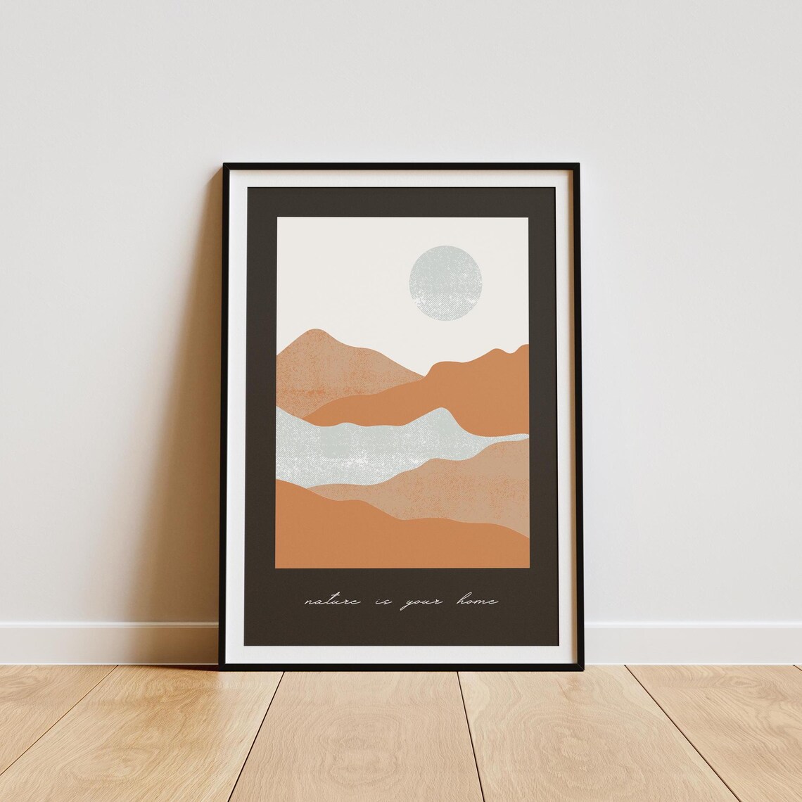 Nature Is Your Home Minimalist Desert Landscape Poster Earth Tone Sun - Image 4