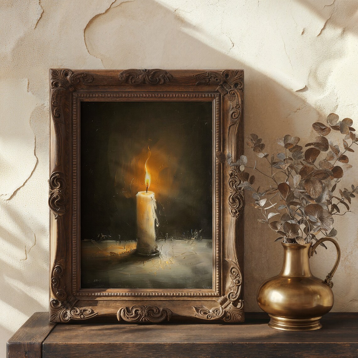 Gothic Dark Academia Candle Art Print, Victorian Aesthetic - Image 2