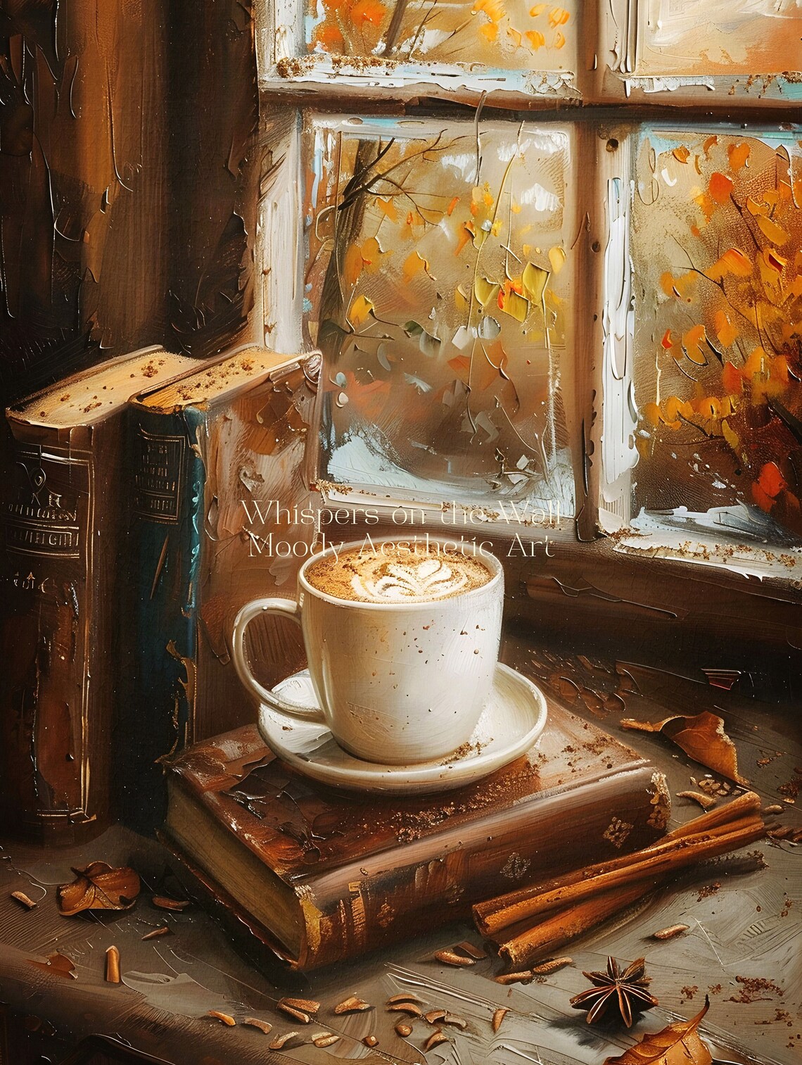 Books and Coffee Dark Academia Art Print - Image 5