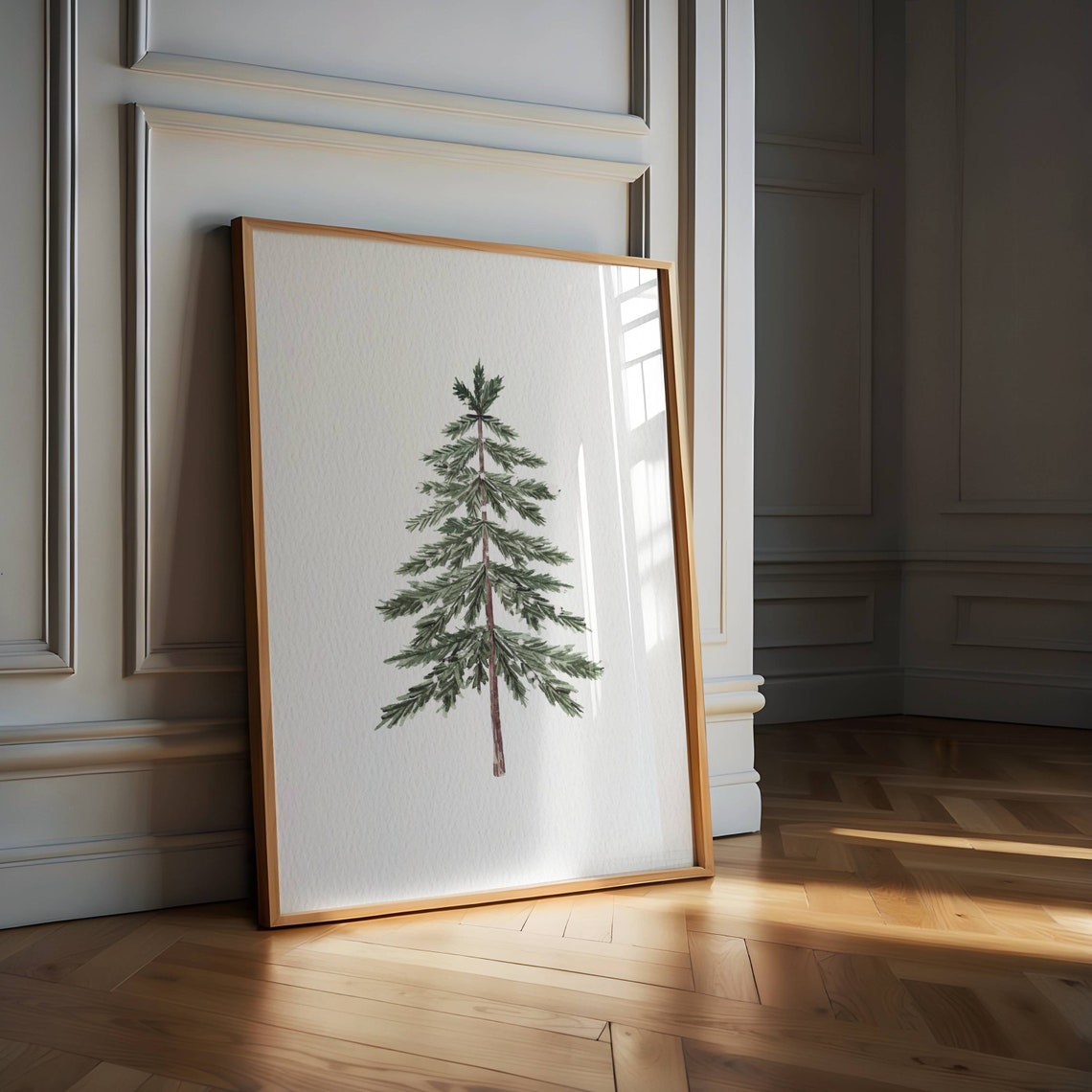 Minimalist Pine Tree Watercolor Simple Scandinavian Holiday Poster - Image 6
