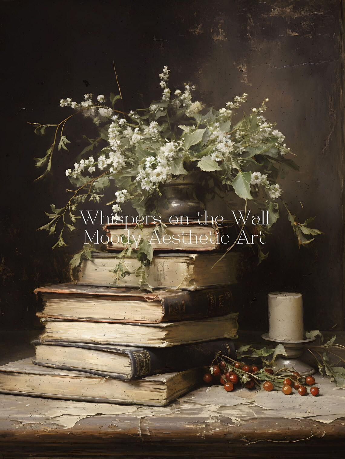 Vintage Christmas Book Still Life Art Print - Image 4