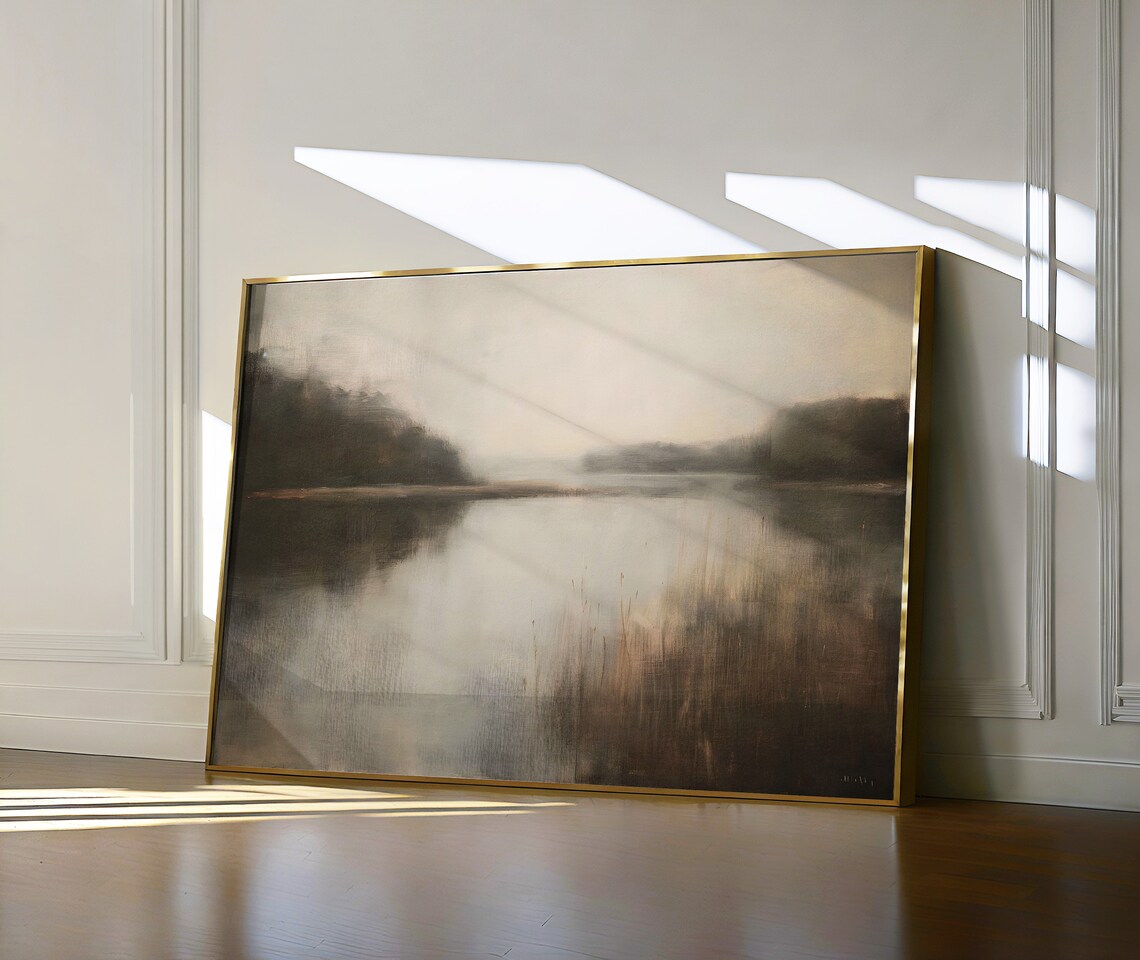 Dark Academia Lake Art Print, Moody Nature Decor - Image 6