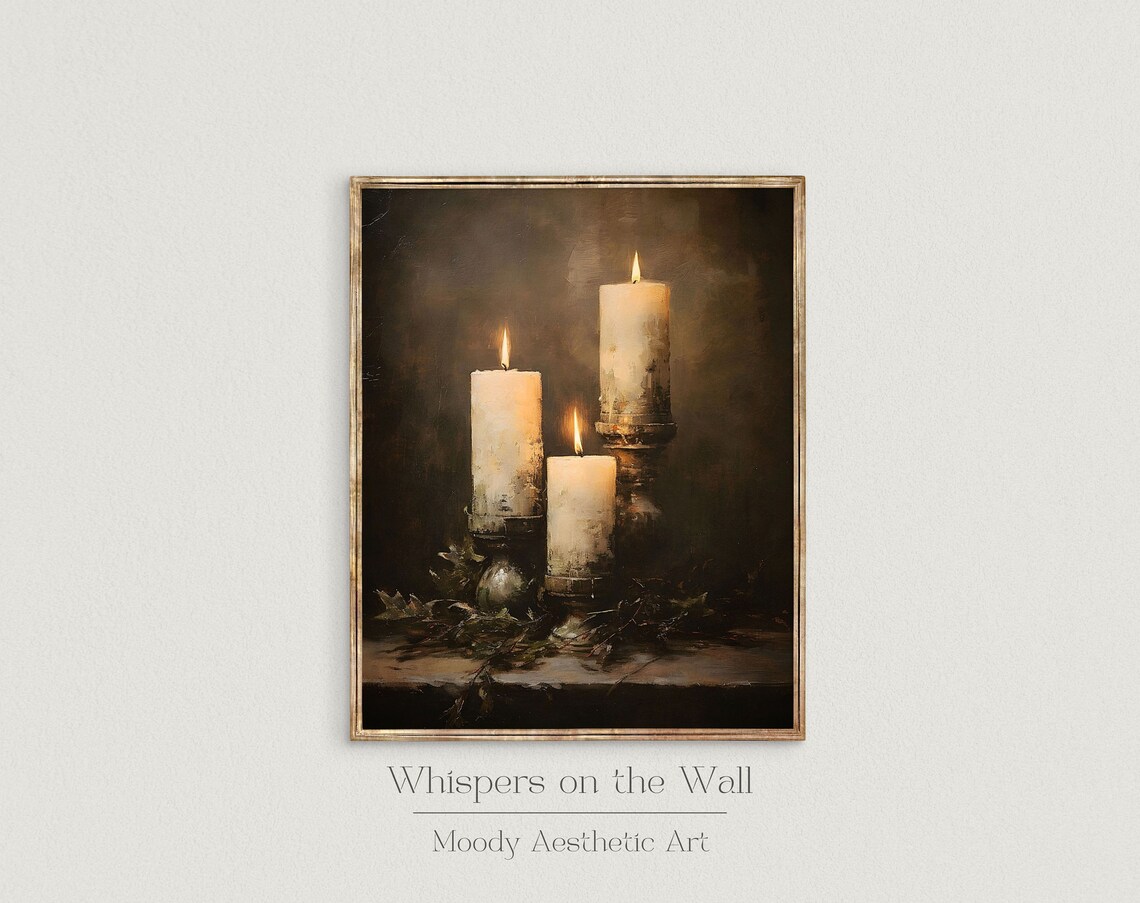 Gothic Dark Academia Victorian Candles Art Print - Image 2