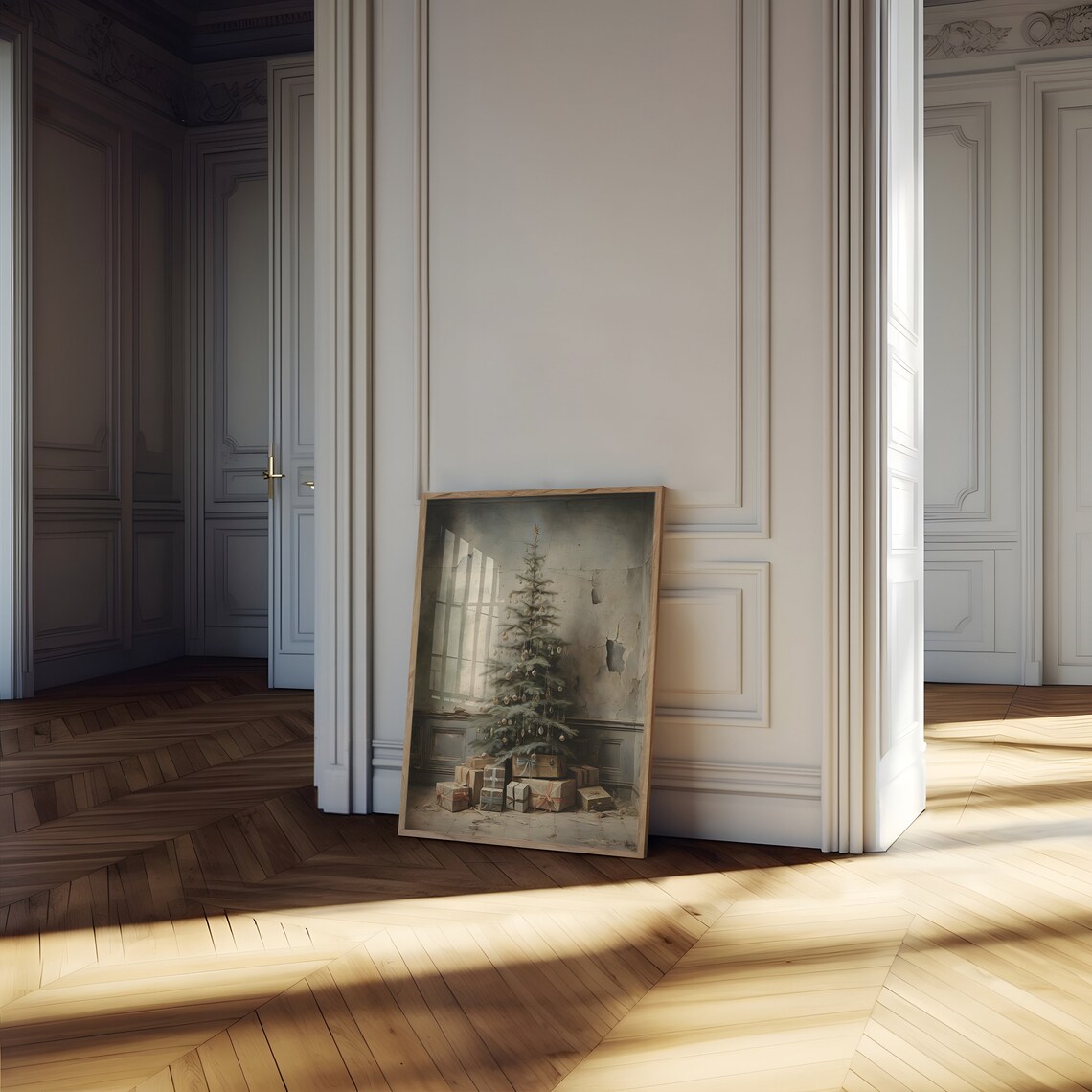 Rustic Christmas Tree Art Print, Dark Cottagecore - Image 2