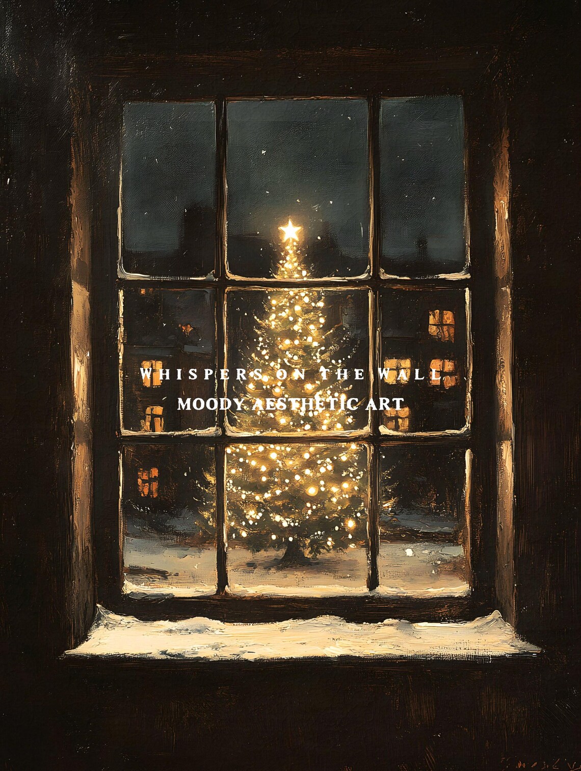 Nostalgic Christmas Tree Art Print, Moody Winter Decor - Image 5