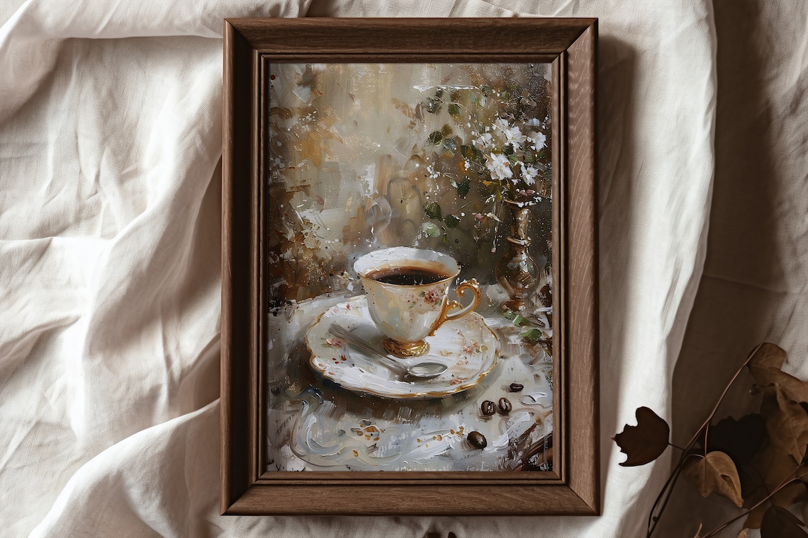 Neutral Coffee Art, Moody Victorian Art Print - Image 3