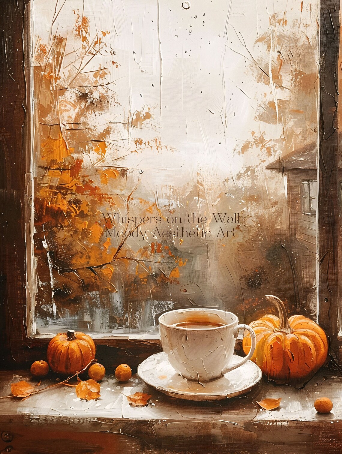 Fall Coffee Art Print, Cozy Neutral Autumn Decor - Image 5