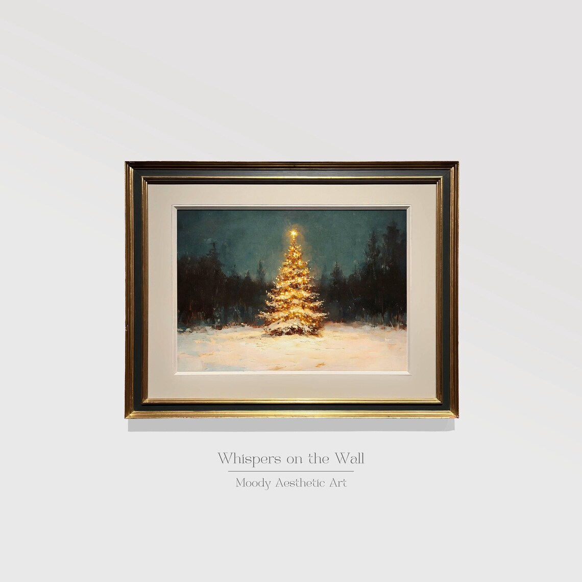 Vintage Christmas Tree Oil-Painting Style Art Print - Image 2