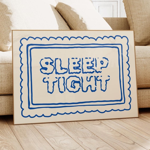 Sleep Tight Retro Typography Print Minimalist Nursery Art