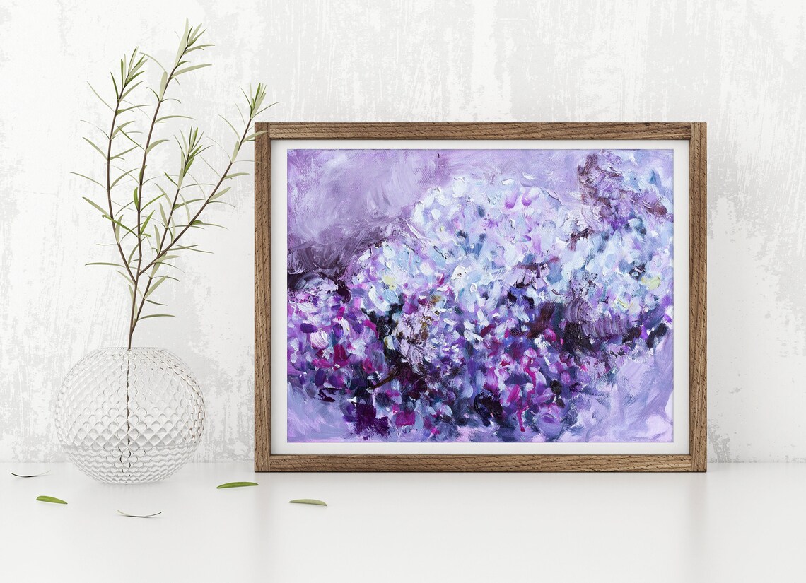 Abstract Hydrangea Art Print by Katie Jobling