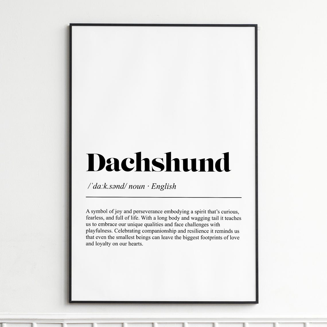 Dachshund Definition Poster Modern Dictionary Typography Dog Art