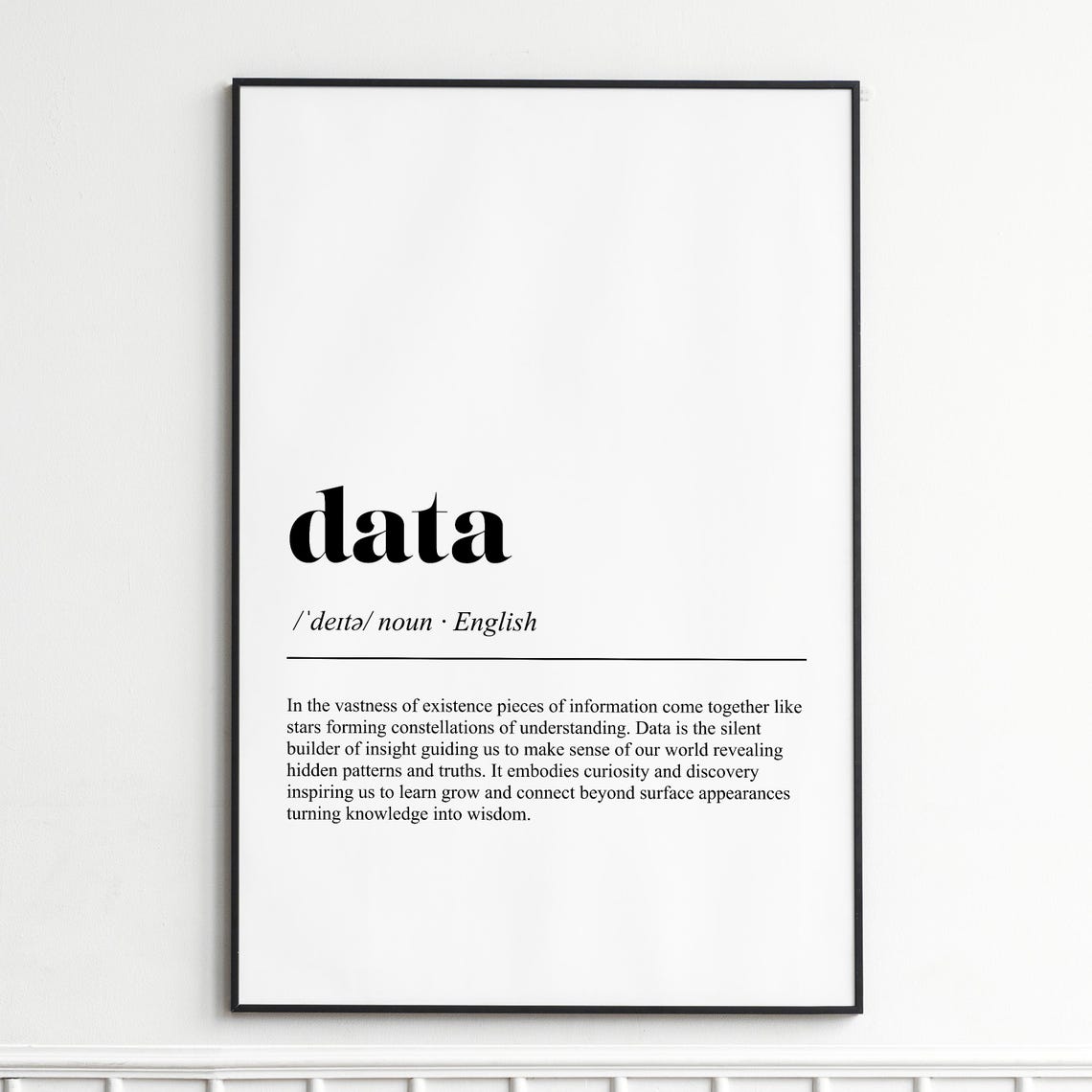 Data Tech Word Definition Curiosity Minimalist Typography Poster