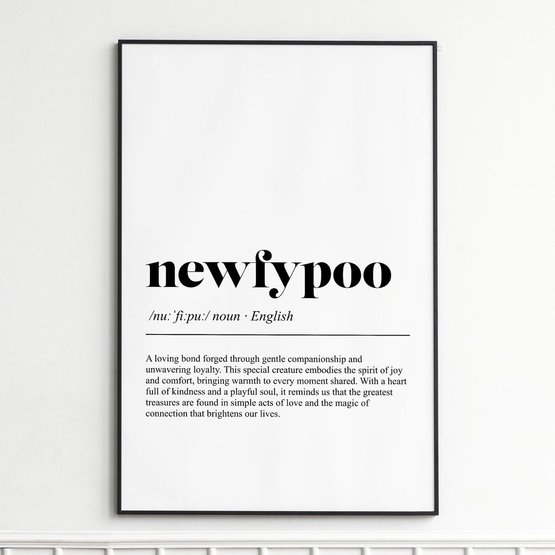 Newfypoo Dog Breed Definition Loyal Minimalist Typography Poster