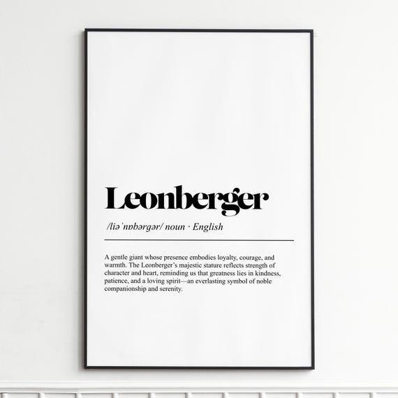 Leonberger Art Print Elegant Dog Illustration Wall Minimalist Home Decor Or Present