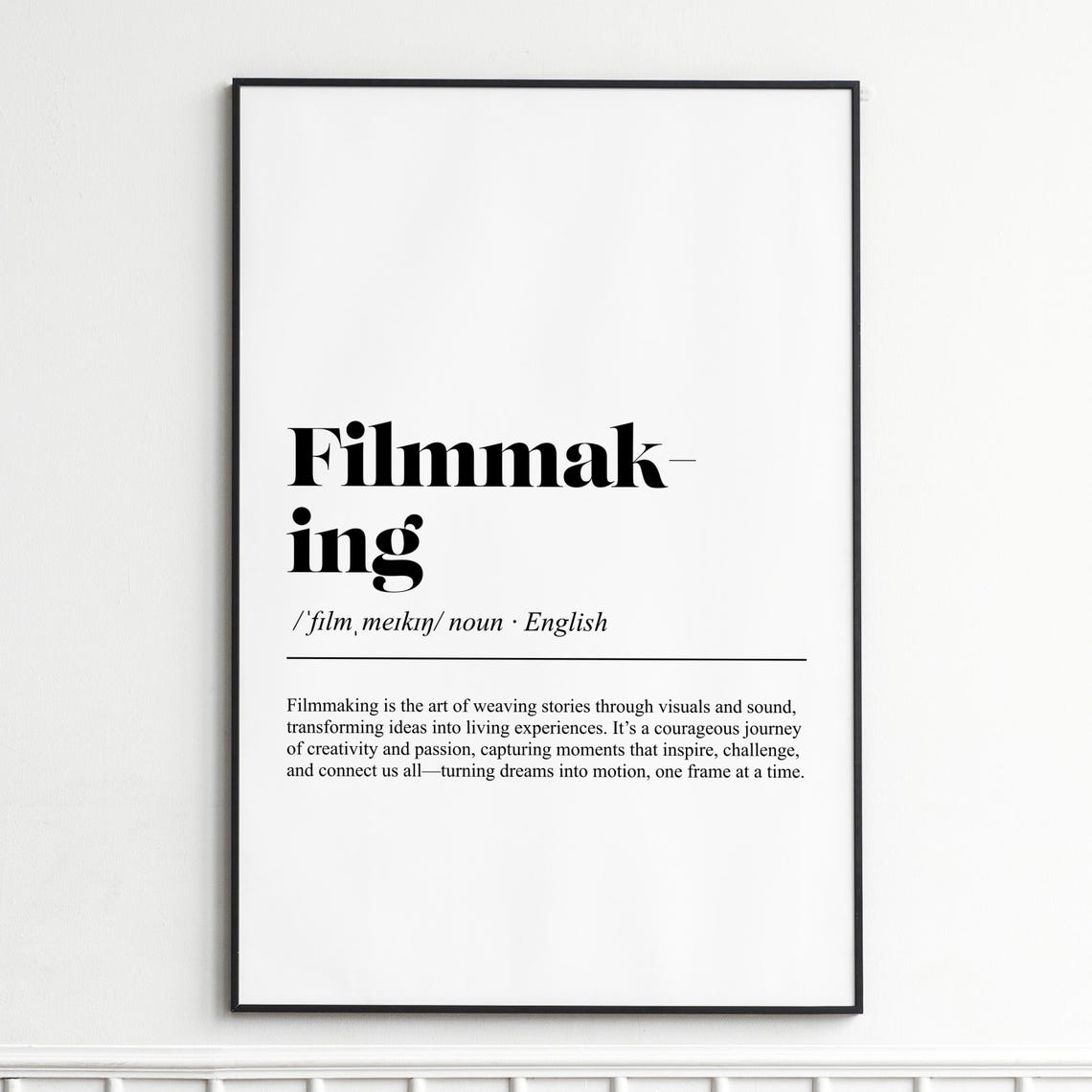 Filmmaking Definition Inspirational Typography Black Serif Poster