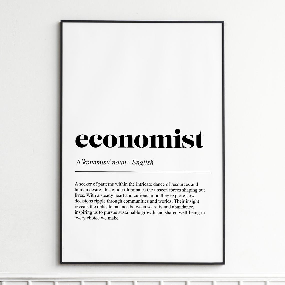 Economist Dictionary Definition Office Elegant Typography Poster