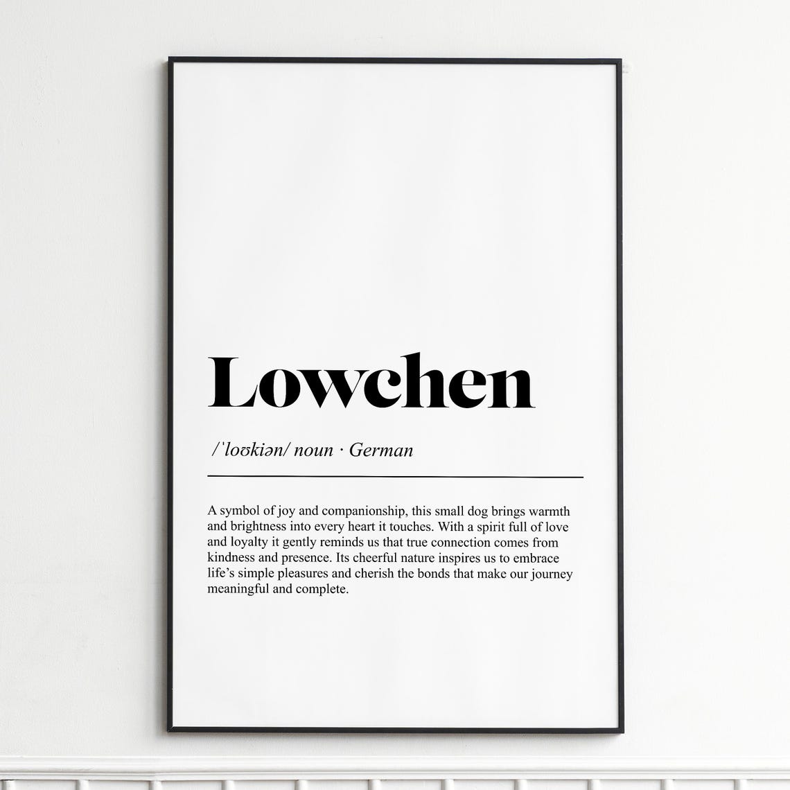 Lowchen Little Lion Heart German Definition Typography Poster Art