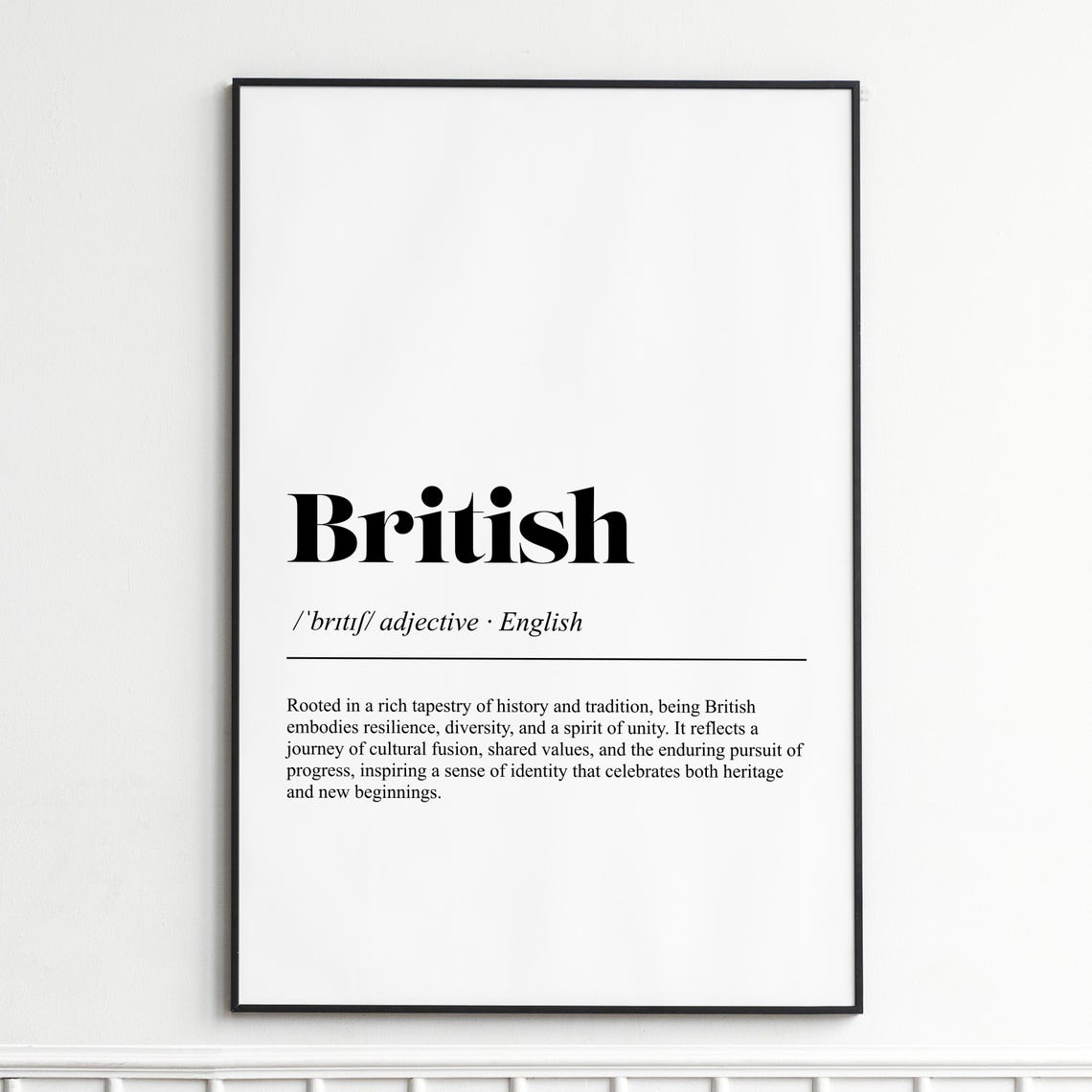 British Identity Dictionary Definition Elegant Typography Poster