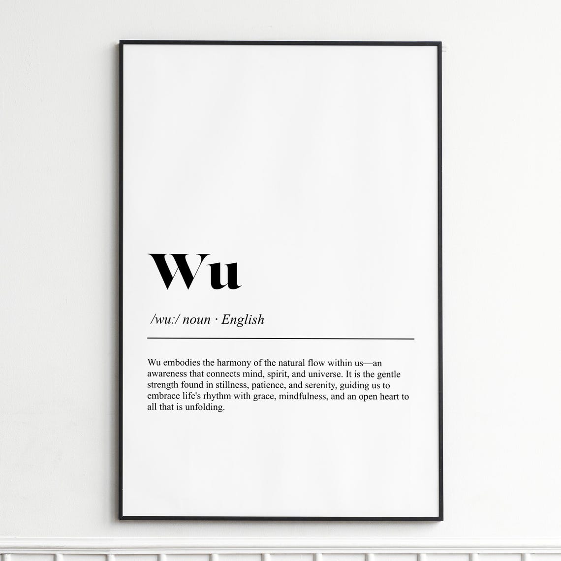 Wu Natural Flow Dictionary Word Definition Mindfulness Poster