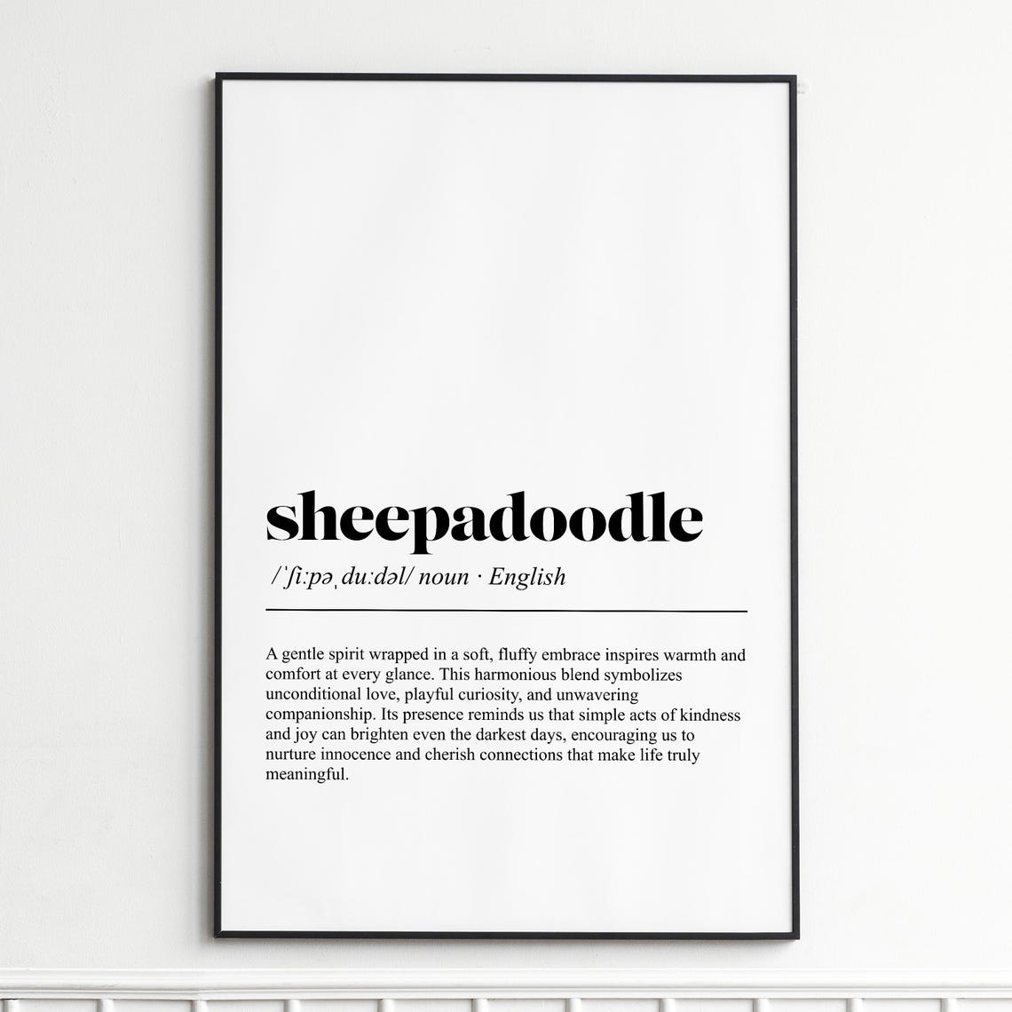 Sheepadoodle Dictionary Definition Dog Breed Typography Poster